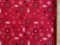 Preview: Baumwoll-Stoff Schneeflocken Rot Nr 4951